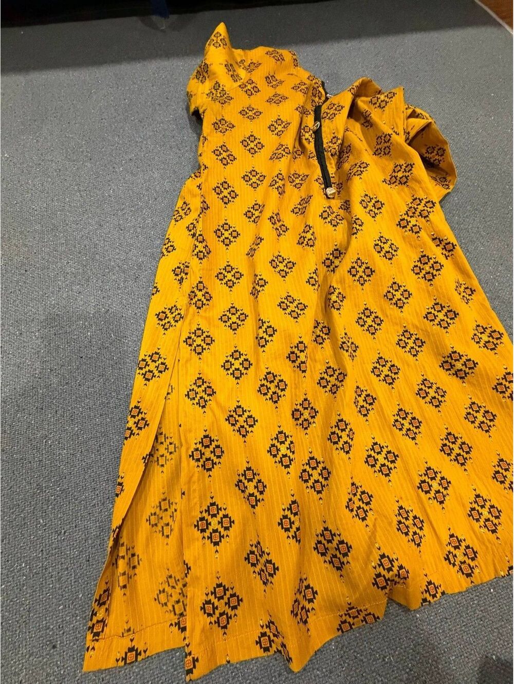 Kurti Mahal Women's M Mustard Indian Pakistani Kurta Pant Set - Picture 8 of 9